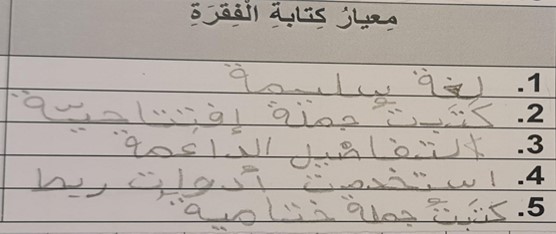 معايير كتابة الفقرة